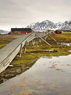 Old water pipeline, on stilts because of the permafrost