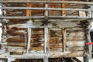 Old weathered hay barn, Chandolin