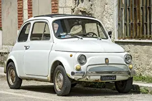 Old white FIAT Nuova 500 L, Cinquecento