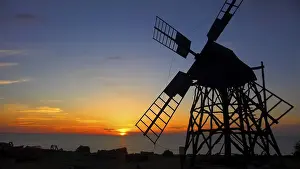 Old windmill at Jordansham, Oland, Sweden, Europe