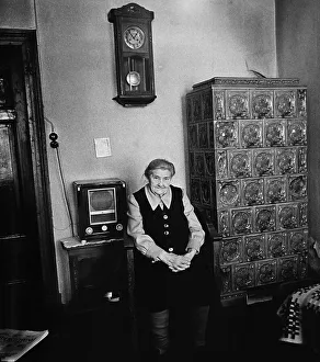Old woman in her living room, circa 1968