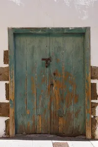 Old wooden door in the historic centre of Aguimes