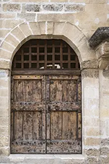 Old wooden gate, old town centre