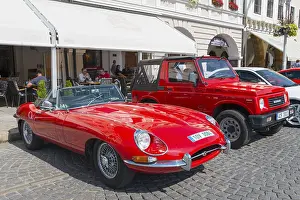 Framed Print : Oldtime Jaguar 4. 2 E-Type Convertible