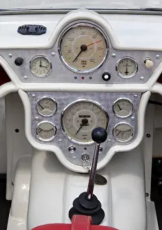 Oldtimer dashboard of a classic car from the 1960's<br> Oldtimer dashboard of a classic car from the 1960's