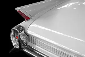 Oldtimer Detail, Cadillac, in black and white