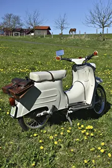 Framed Print : Oldtimer, GDR moped Schwalbe KR 51 year of construction 1967 Framed Print : Oldtimer, GDR moped Schwalbe KR 51 year of construction 1967