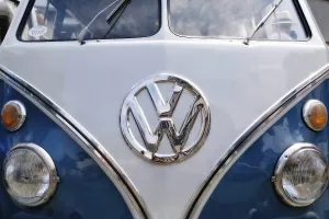 Detail of an oldtimer VW Bus Bulli