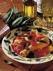 Olive chicken florentine, Italy