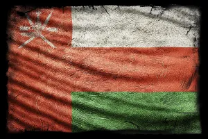Oman Flag, Grunge Texture Background
