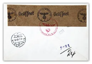 Opened letter marked with a stamp of the High Command of the German Armed Forces