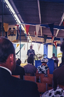 Opening ceremony of the Aureal Tobacco Co Ltd building, Wellington Industrial Estate, Freetown, Sierra Leone, West Africa, 1963, Africa