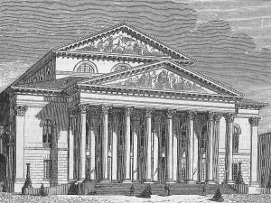 Opera at Munich, Bavaria, woodcut