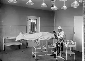 Operation, anesthetist, anesthesia with laughing gas