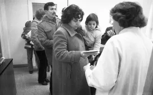 Oral polio vaccination (childhood immunisation) on 28