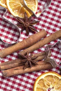 Orange, cinnamon, aniseed and pl