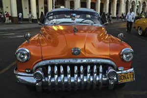 Orange vintage car, 1950s Buick