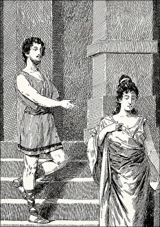 Orestes with Iphigenia, scene from Iphigenia in Tauris