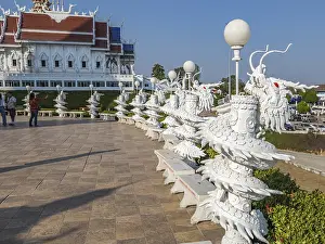 Ornate dragon sculptures around the perimeter of the Guan Yin (Goddess of Mercy)