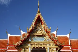 Ornate gable, roof, Wat Chalong temple