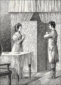 Ottilie with Eduard, scene from the novel Elective Affinities