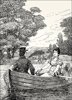 Ottilie and Lord, scene from the novel Elective Affinities