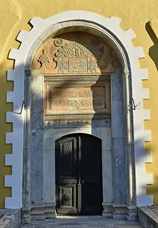 Ottoman Library, Historic entrance door with richly decorated archway