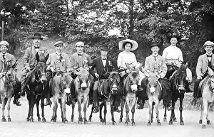 Outing on donkeys, historic photograph