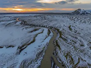 Overgrown river landscape, onset of winter