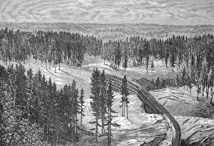 The Pacific Railroad, the long-ravin bridge