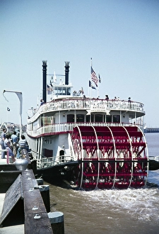 Paddle steamer SS Natchez on the Mississippi, New Orleans, Louisiana, USA in 1976