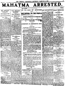 Front page of The Bombay Chronicle, March 11, 1922