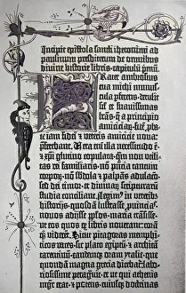 Page from the Gutenberg Bible, at the beginning of the first Gutenberg Bible it had 42 lines per page