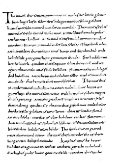 A page from The Heliand, an epic poem in Old Saxon