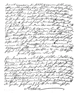 Last page of the will of King Frederick William I