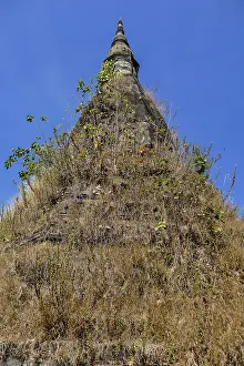 Pagoda in mountains, digital photo picture as a background