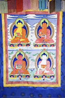 Category Buddhism Prints: Painted buddha in a buddhist temple of Kathmandu