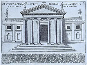 The painting depicts the temple of Juno on the Aventine