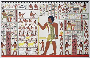 Painting in an Egyptian burial chamber from the time of the IV