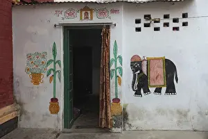 Painting on wall at Varanasi Uttar Pradesh India