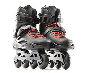 Pair of inline skates isolated on white background