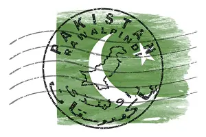 Pakistan Rawalpindi Round Seal Map Design