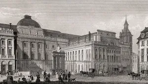 Palais de Justice, Paris, antique steel engraved print