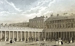 The Palais-Royal, Paris, antique steel engraved print