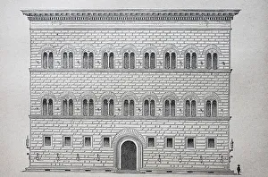 The Palazzo Strozzi in Florence in 1870