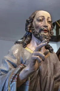 Palm donkey, detail of Jesus, Stadtisches Museum