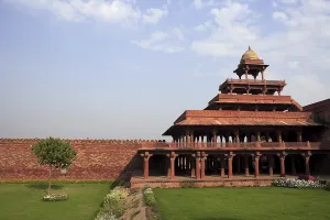 Panch Mahal in Fatehpur Sikri built during second half of 16th century made from red sandstone
