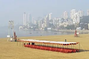 Category Historic EN Prints: Pandal filled with red chairs