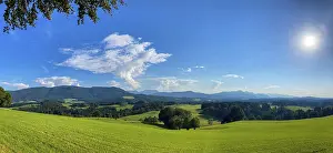 Category Mountain Landscapes Prints: Panorama of the Alpine foothills in Chiemgau with Teisenberg