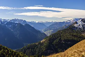 Panorama of the Alps with mountains